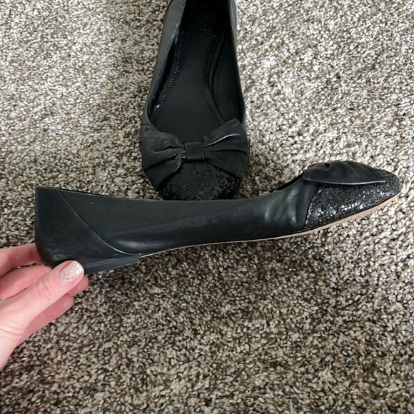Vince Camuto glitter black ballet flats - Picture 2 of 8